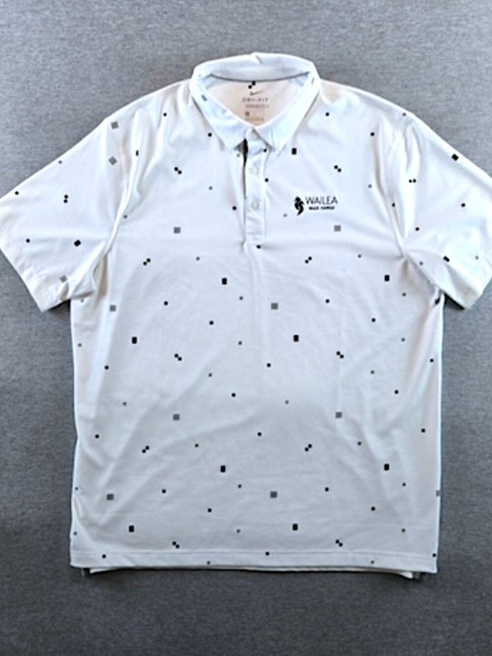 Nike Dri-Fit Mens L White Polo Golf Shirt Wailea Maui Hawaii CU9543